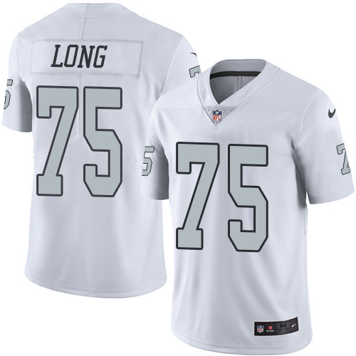 Men's Limited Howie Long Nike Jersey White - #75 Rush NFL Oakland Raiders